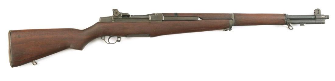 (C) SPRINGFIELD M1 GARAND SEMI-AUTOMATIC RIFLE.: 1942 Springfield receiver with commercial .30-06 barrel and National Match front and rear sights. Glass bedded walnut GI stocks and GI trigger components. Rifle has been built to a service match confi