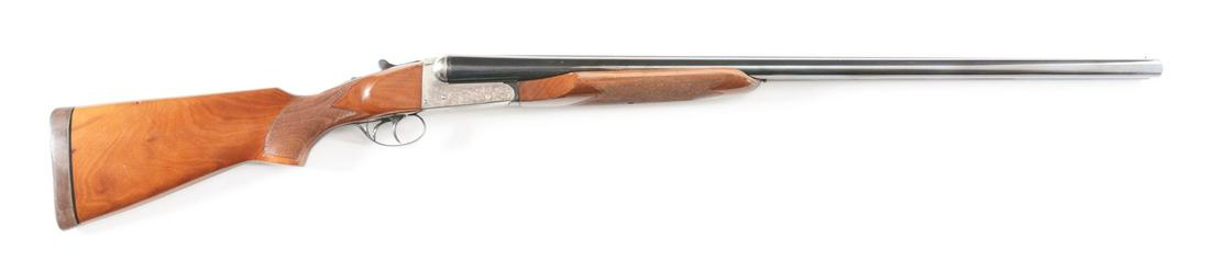 (M) CHURCHILL BY KASSNAR WINDSON I 10 GAUGE SIDE BY: Very nice Anson and Deeley designed 10 gauge with fluid steel barrels that have matted top rib with brass front bead. Coin finished action is nicely scroll engraved as is trigger plate. Beavertail for