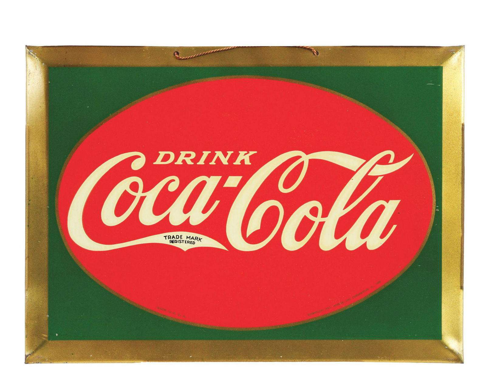 1929 Coca-Cola Tin Sign. (1 of 4)