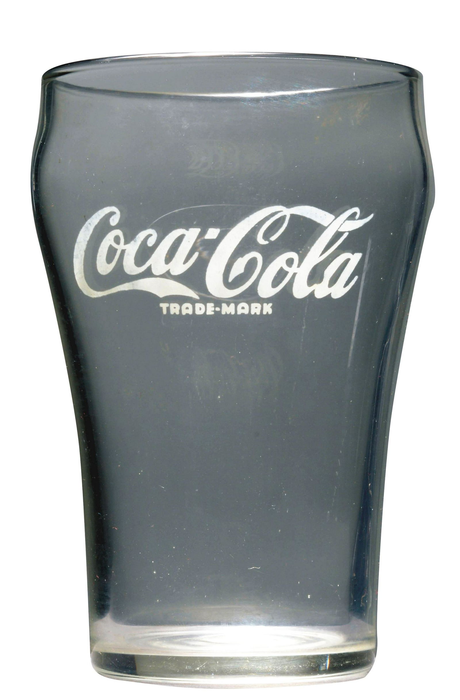 1941 - 1946 Coca-Cola Bell Glass.: This is a very nice minty glass. John always strived to be complete in his glass collection and this is without defects. Condition: 10.0, Mint. Dimensions: 4" x 3" x 3".