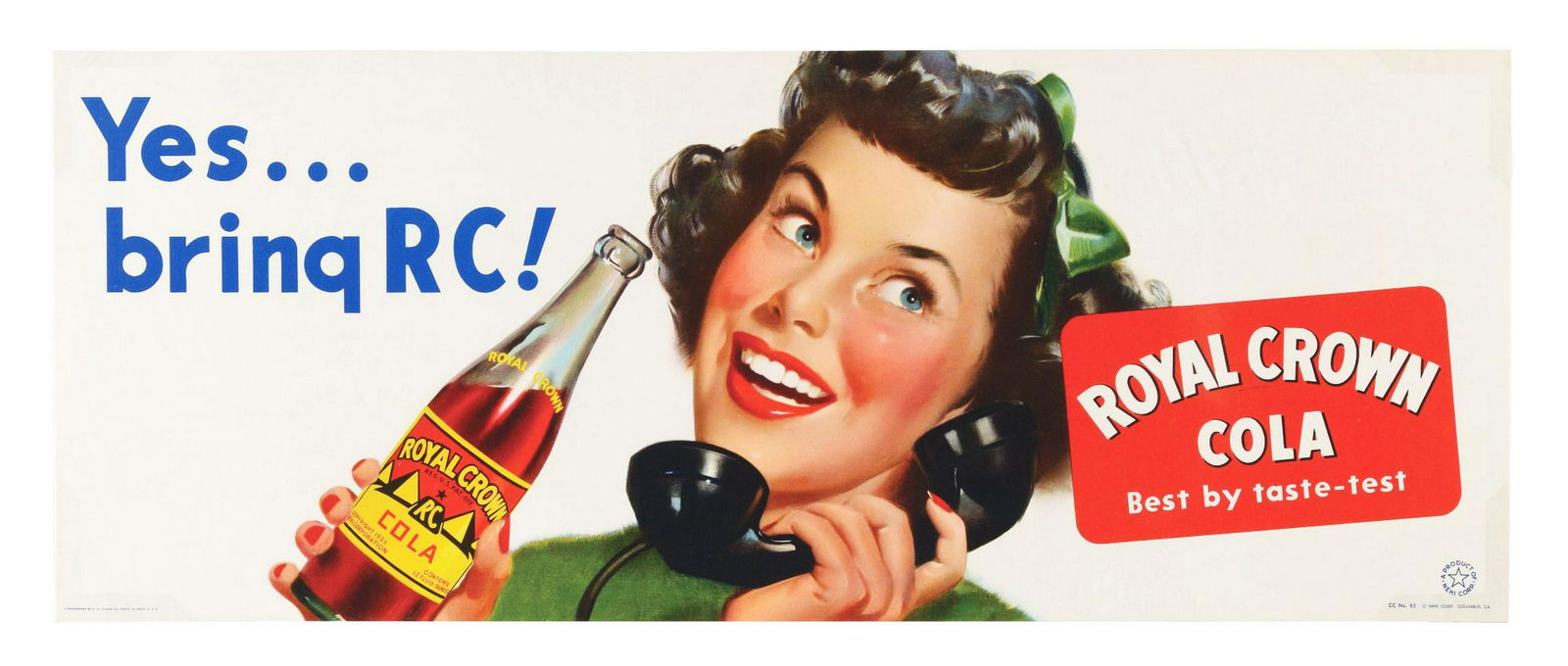 1950s Royal Crown Poster with Girl on Phone. (1 of 1)