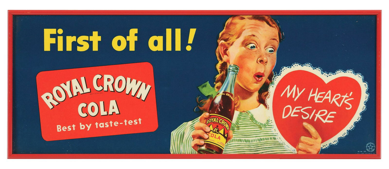 1950s Royal Crown Cola Cardboard Poster. (1 of 1)