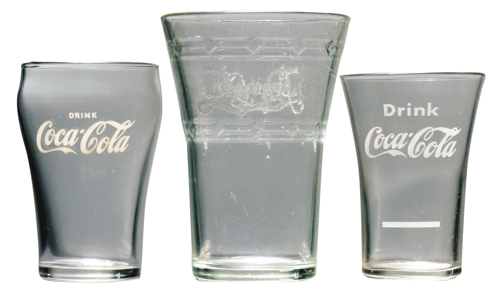 Two Coca-Cola and One Pepsi Glass. (1 of 1)