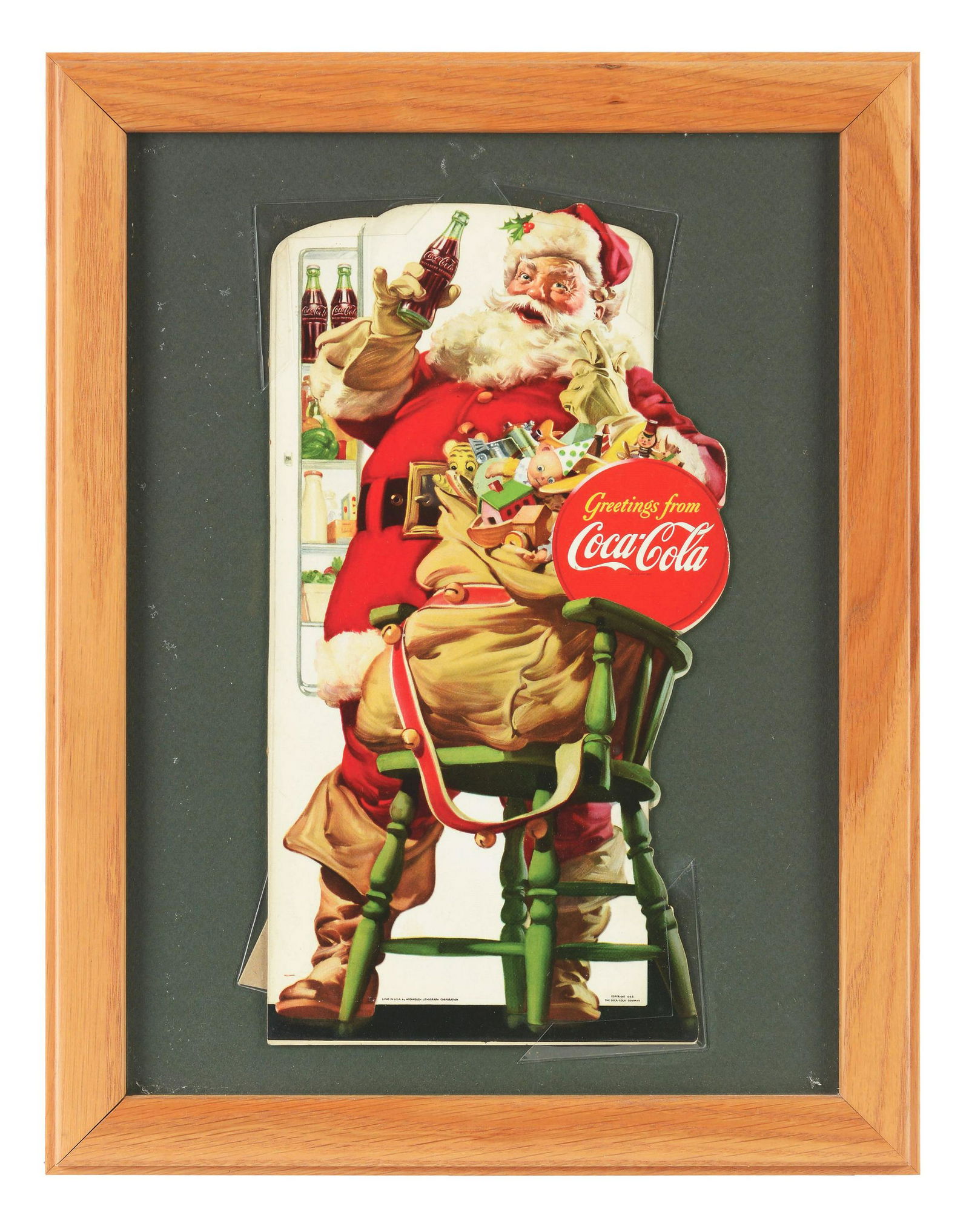 1948 Coca-Cola Santa Cardboard Cutout. (1 of 1)