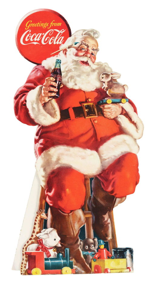 1947 Cardboard Coca Cola Santa Cutout Oct 17 2019 Dan Morphy Auctions In Pa