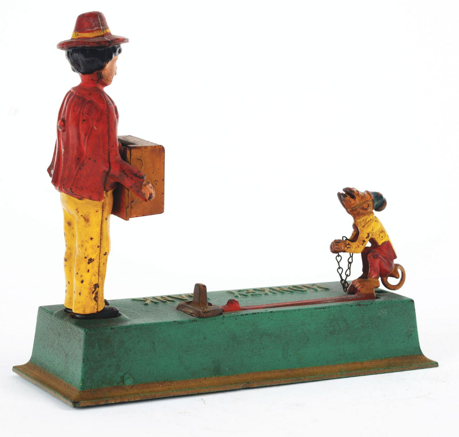 Hubley Monkey Bank Cast-Iron Mechanical Bank. (1 of 2)