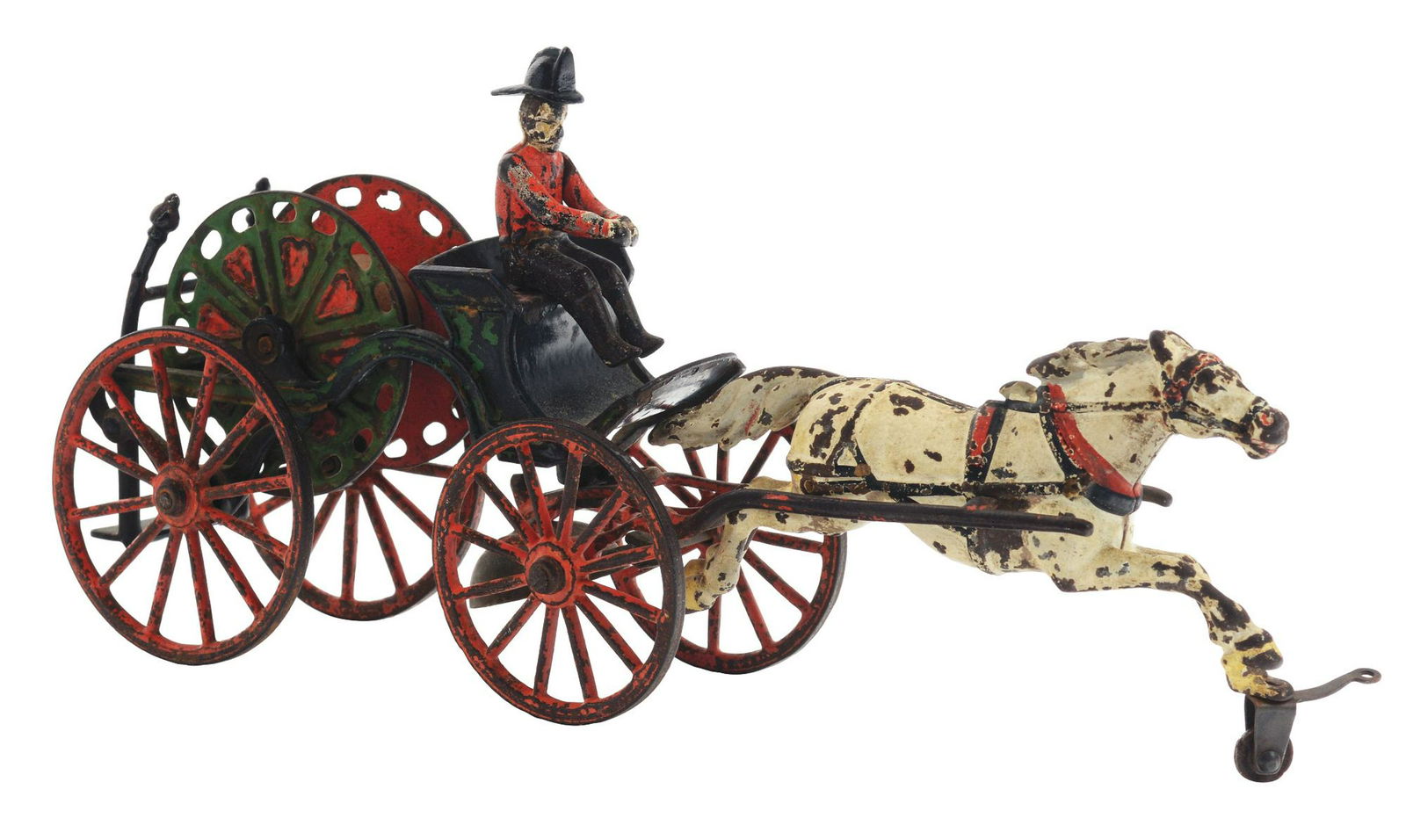 Pratt & Letchworth Cast-Iron Horse Drawn Hose Reel. (1 of 2)