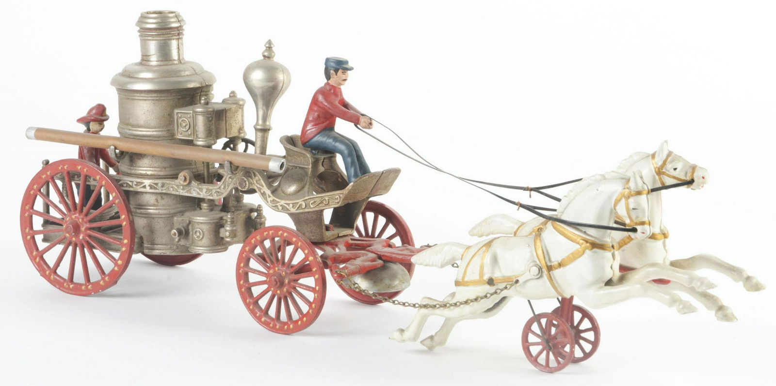 Hubley Large Cast-Iron Horse Drawn Pumper. (1 of 2)