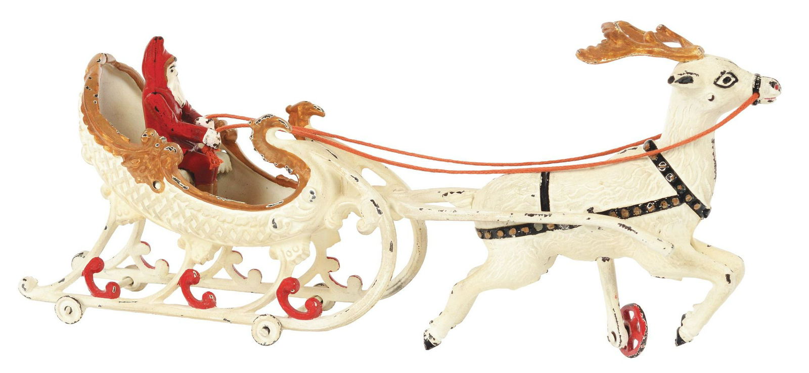 Hubley Cast-Iron Santa with Sleigh. (1 of 2)