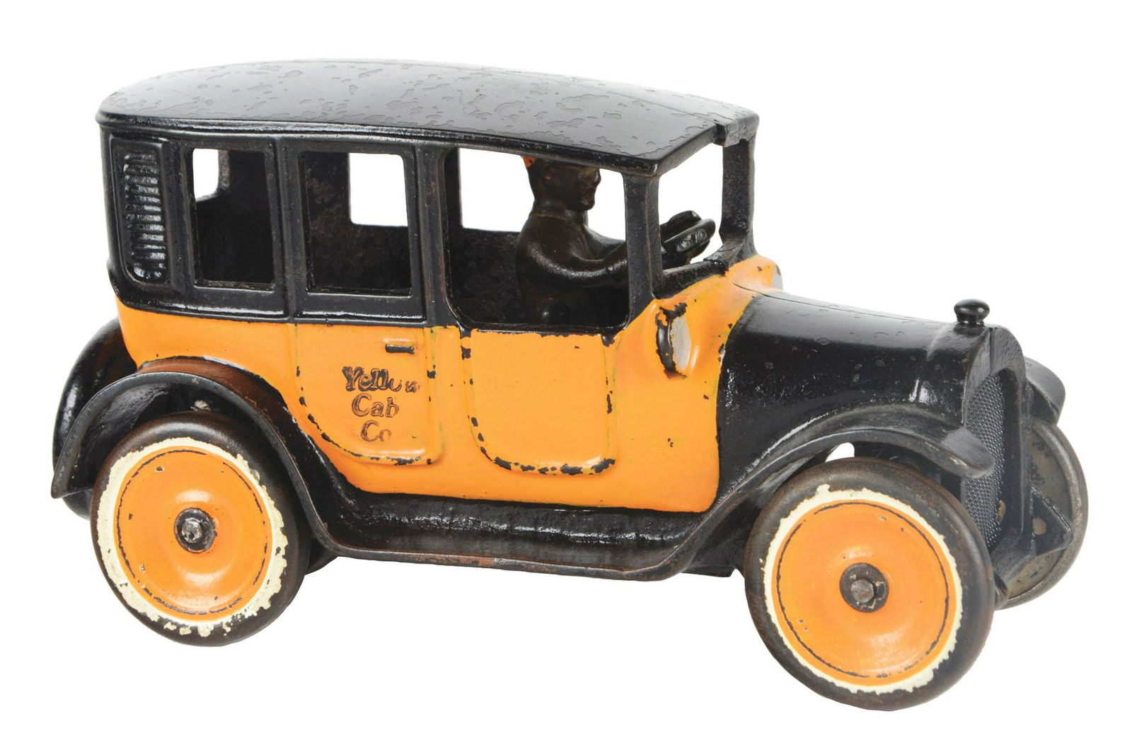 Cast-Iron Arcade Yellow Cab Toy. (1 of 2)