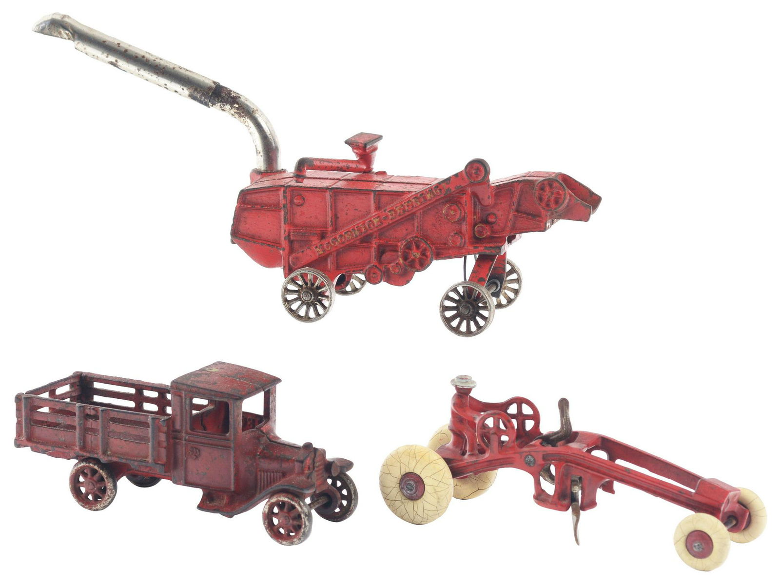 Lot of 3: American Made Cast-Iron Transportation Toys. (1 of 1)