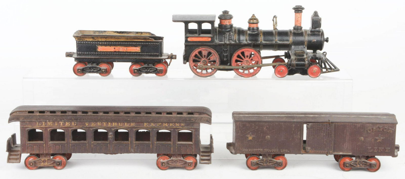 Lot of 4: Cast-Iron Floor Trains. (1 of 1)