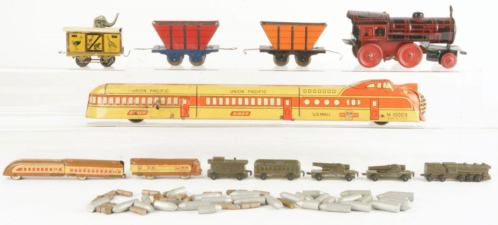 Lot of 8: Mostly Marx Toy Trains & KBN Circus Car. (1 of 1)