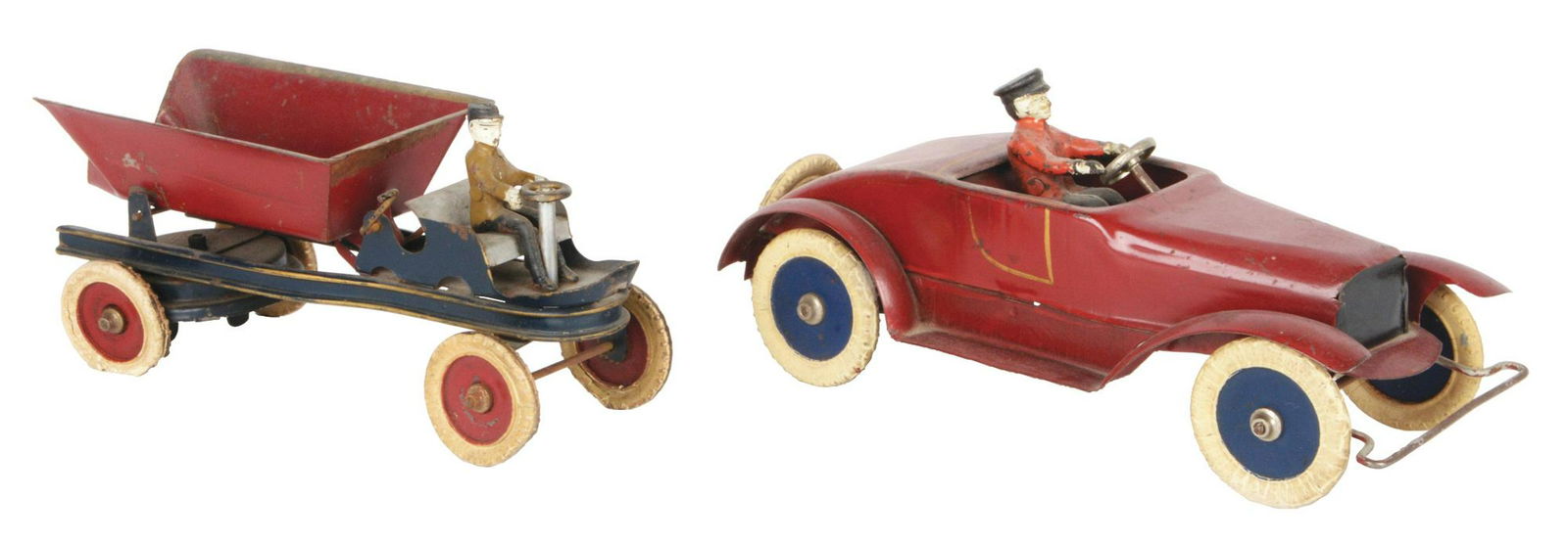 Lot of 2: Pressed Steel Kingsbury Wind-Up Vehicle Toys. (1 of 2)