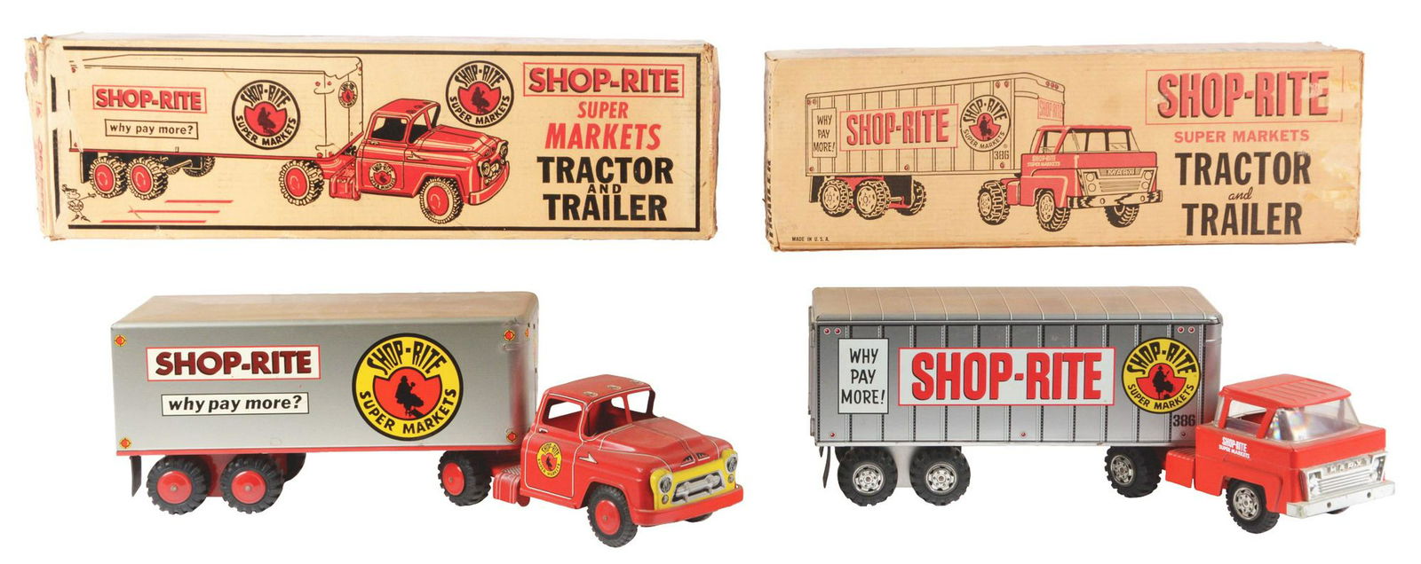 Lot of 2: Marx Pressed Steel Shoprite Tractor-Trailer (1 of 2)