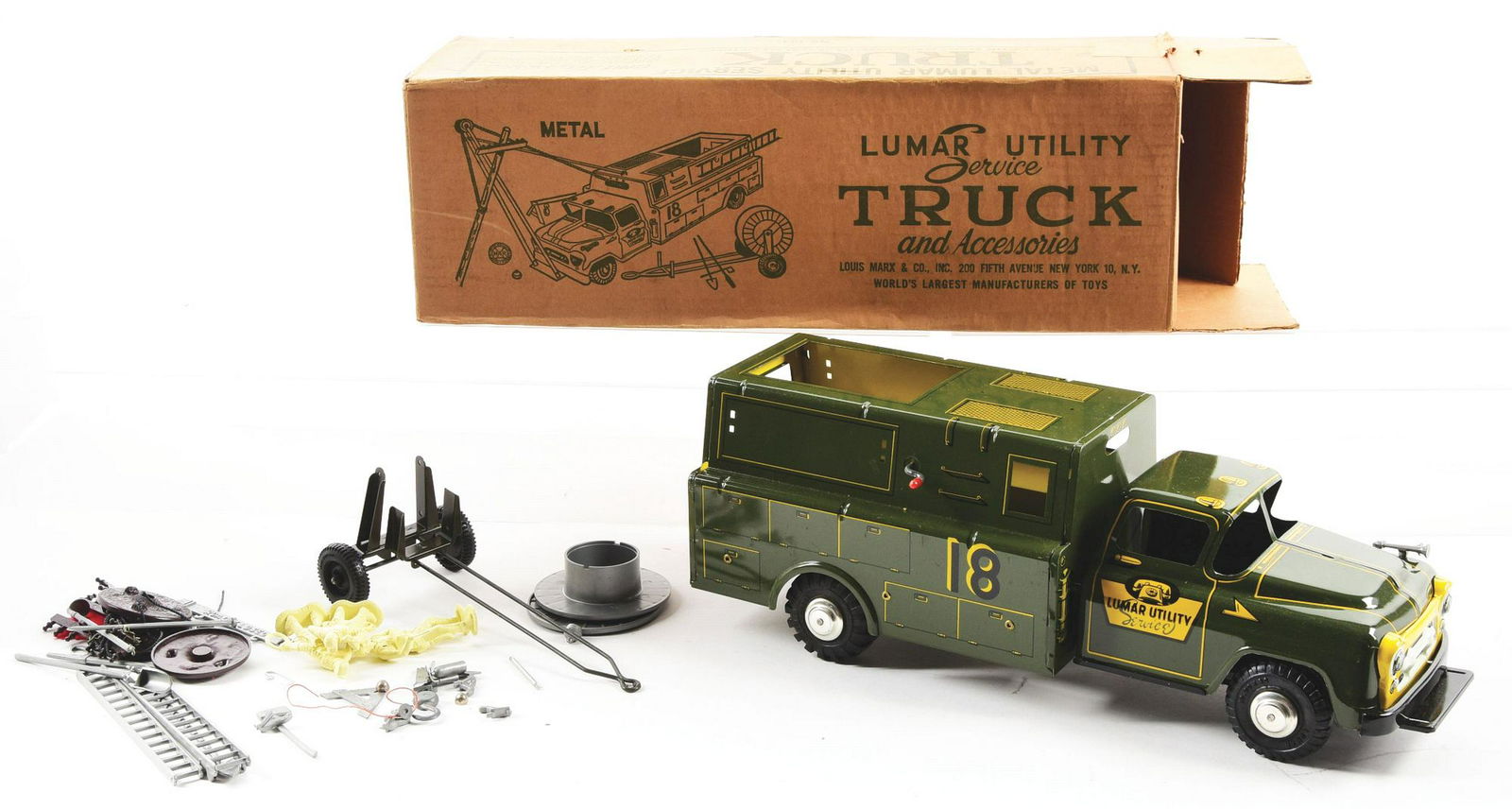 Scarce Pressed Steel Marx Lumar Utility Service Truck. (1 of 2)