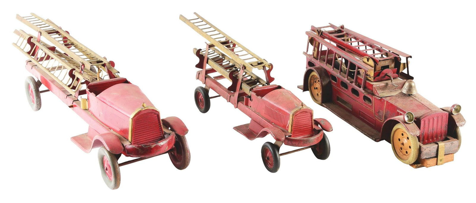 Lot of 3: Pressed Steel Ladder Trucks. (1 of 2)