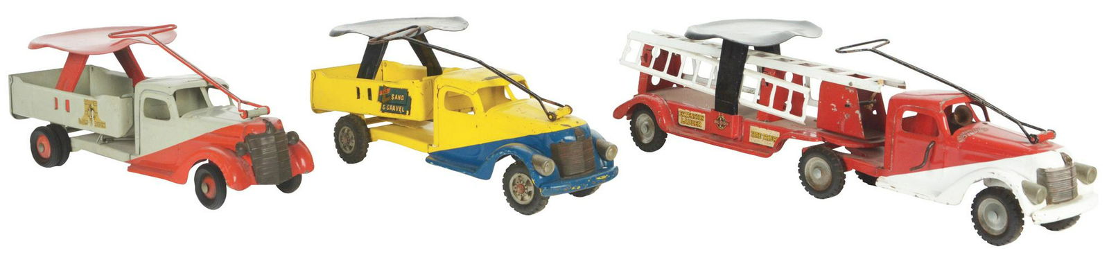 Lot of 3: Pressed Steel Ride-On Trucks. (1 of 2)