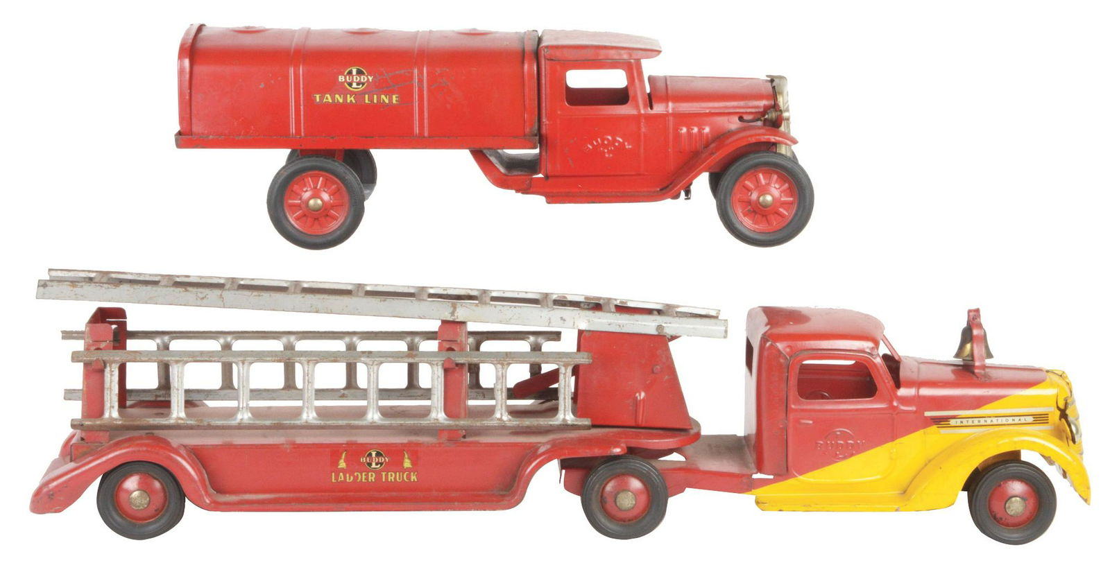 Lot of 2: Pressed Steel Buddy L Tank Line Truck & (1 of 2)