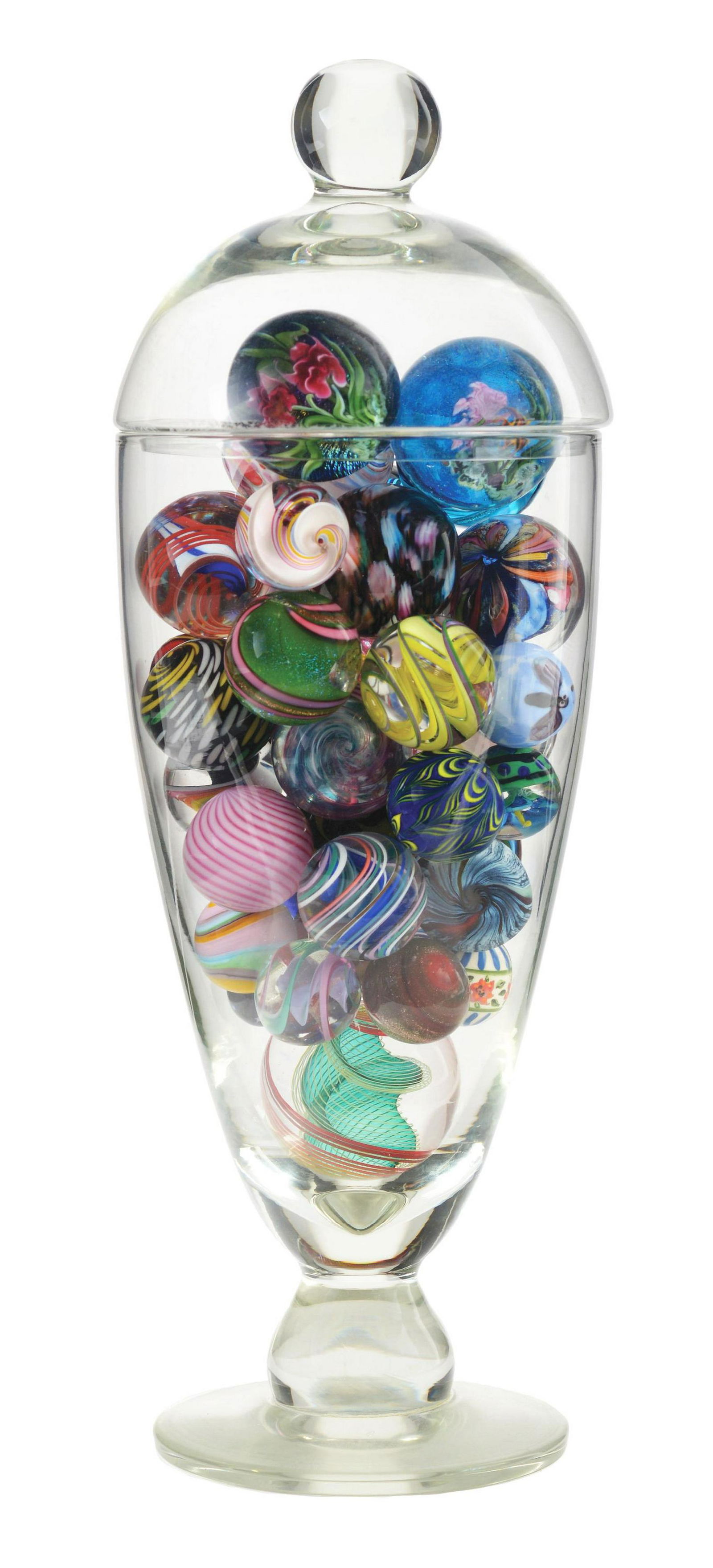 Medium Sized Jar of Contemporary Marbles. (1 of 4)