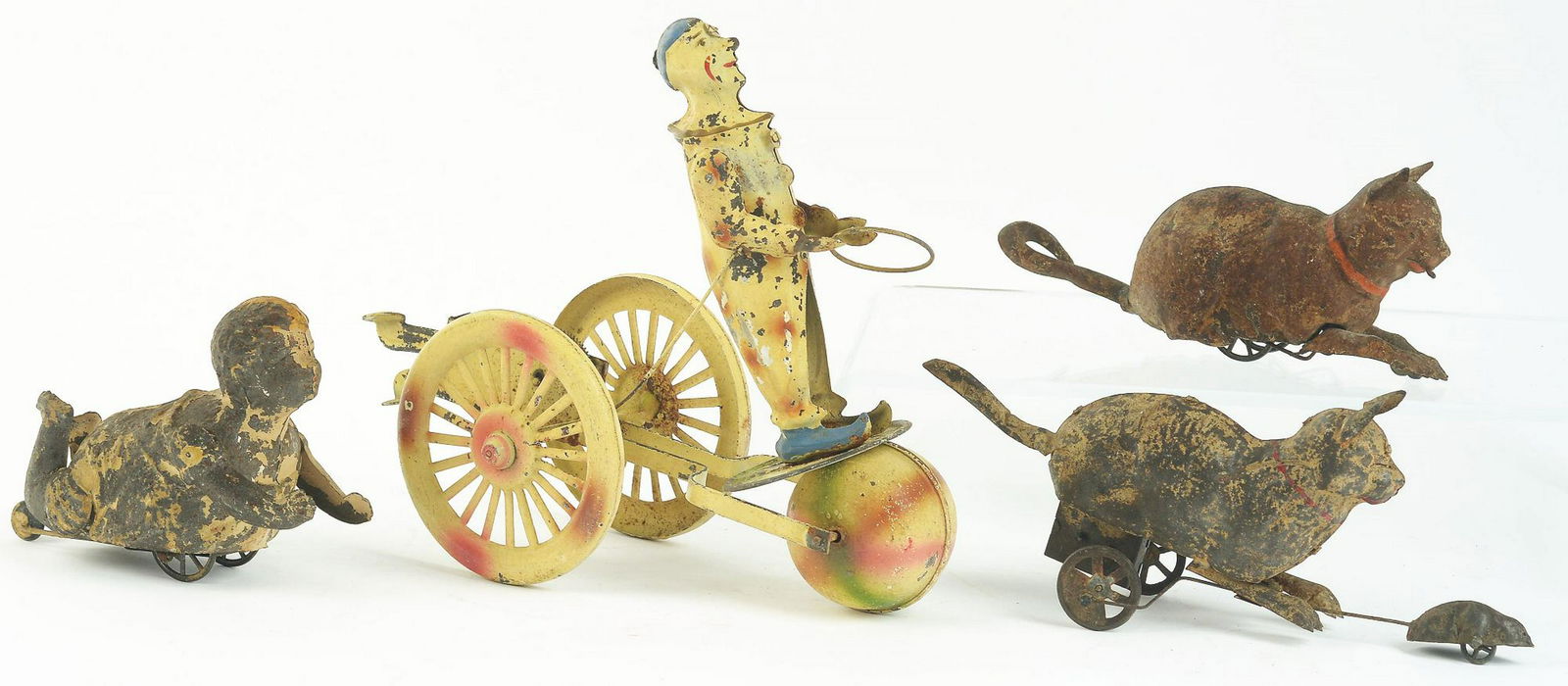 Lot of 4: German Hand-Painted Wind-Up Toys. (1 of 1)