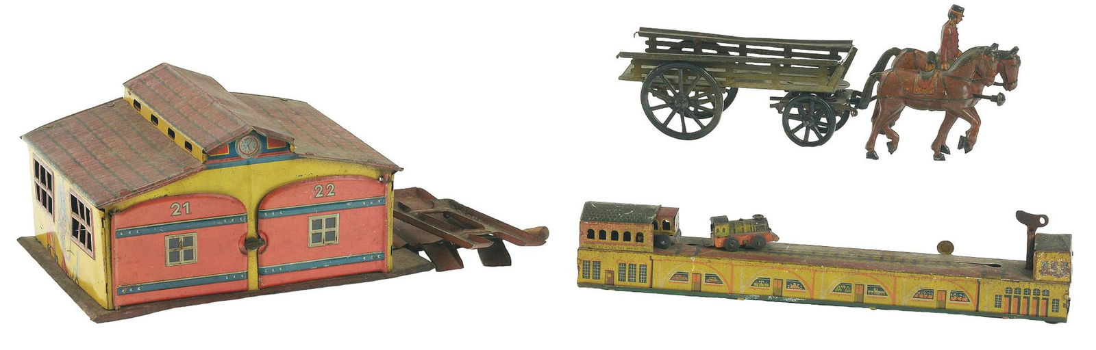 Lot of 3: Various German Transportation Related Toys. (1 of 1)