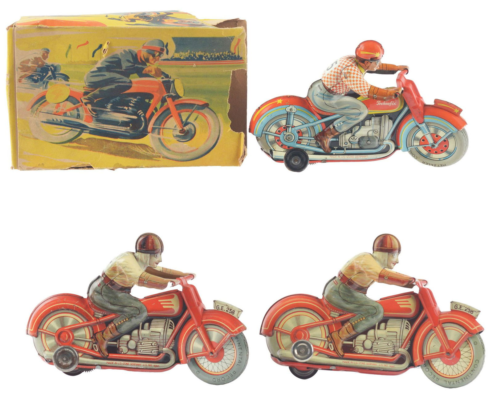 Lot of 3: German Tin-Litho Wind-Up Technofix (1 of 1)