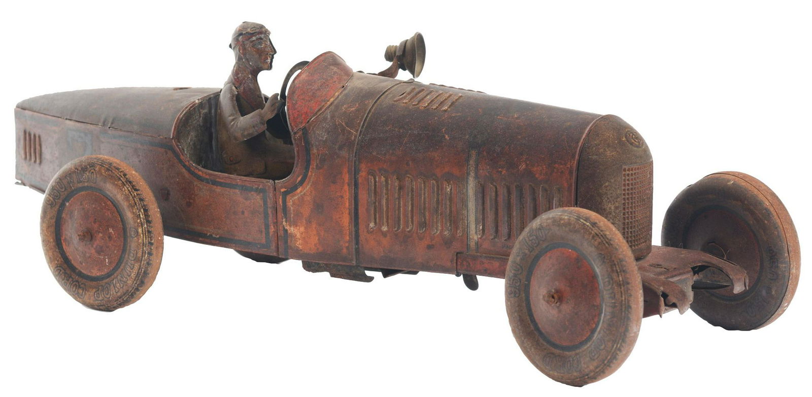 Scarce German Tin-Litho Wind-Up Boat-Tail Race Car. (1 of 2)
