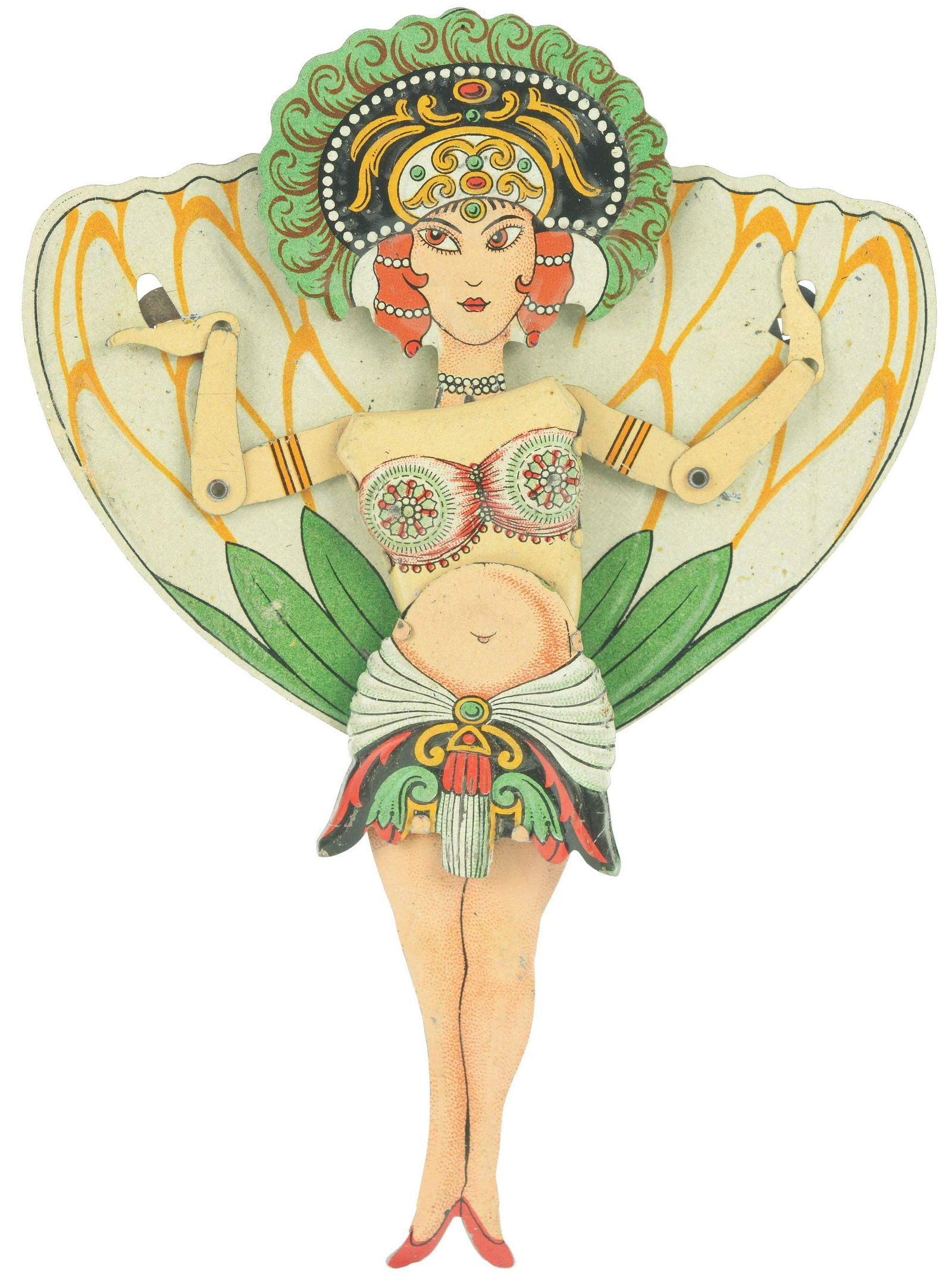 Rare German Tin-Litho Little Miss Egypt Squeeze Toy. (1 of 2)