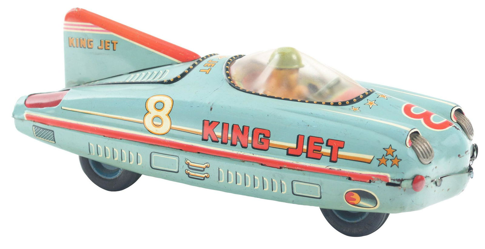 Japanese Tin-Litho Friction King Jet Race Car. (1 of 2)