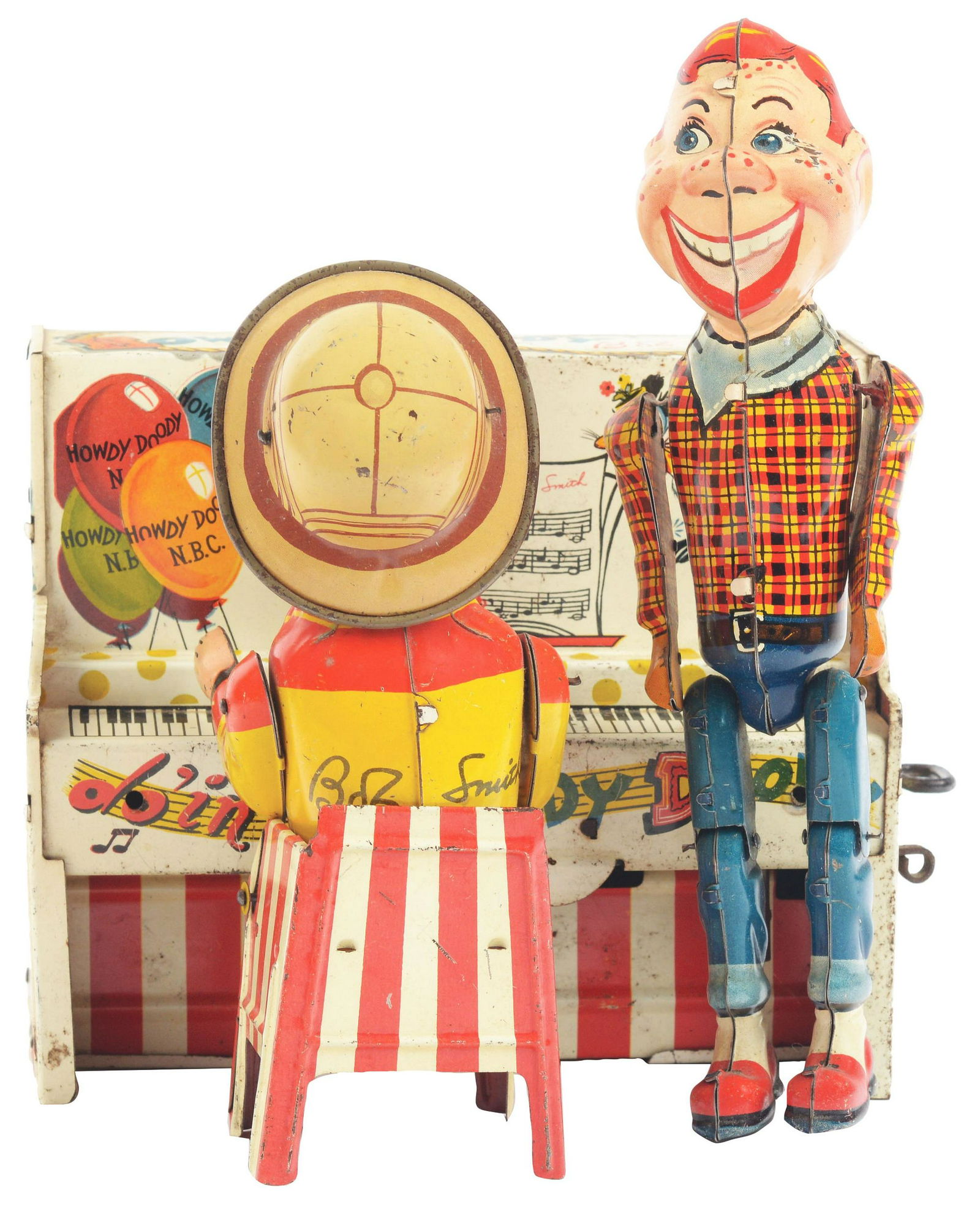 Unique Art Tin-Litho Wind-Up Howdy Doody Band. (1 of 2)