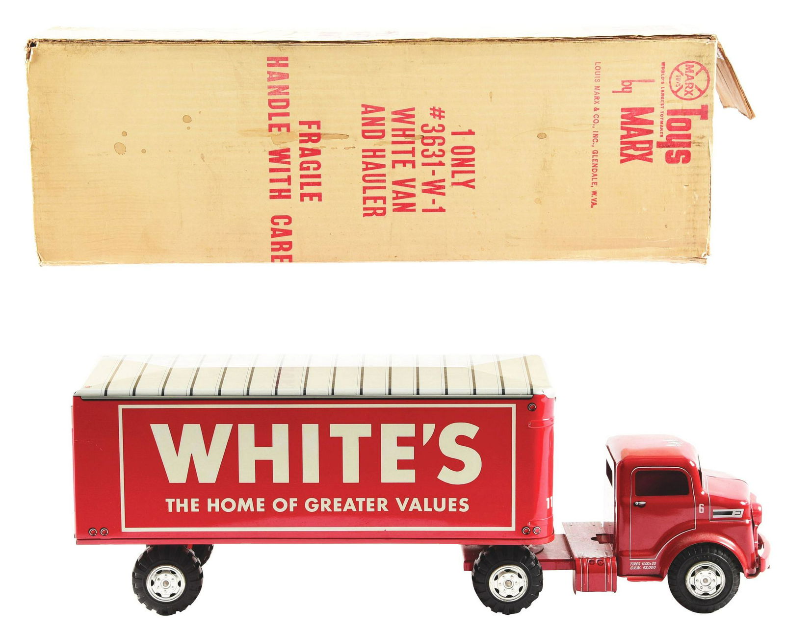 Scarce Pressed Steel Marx White's Home of Greater (1 of 2)