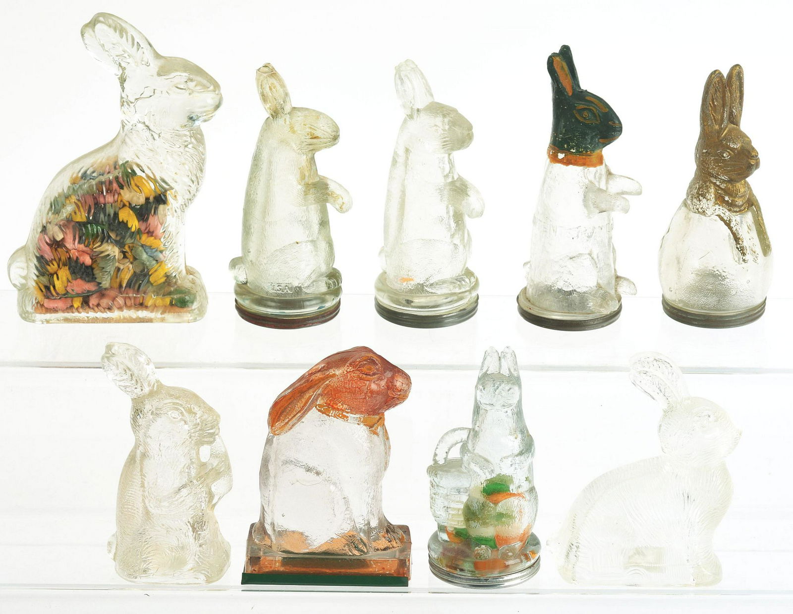 Lot of 9: Rabbit Candy Containers. (1 of 1)
