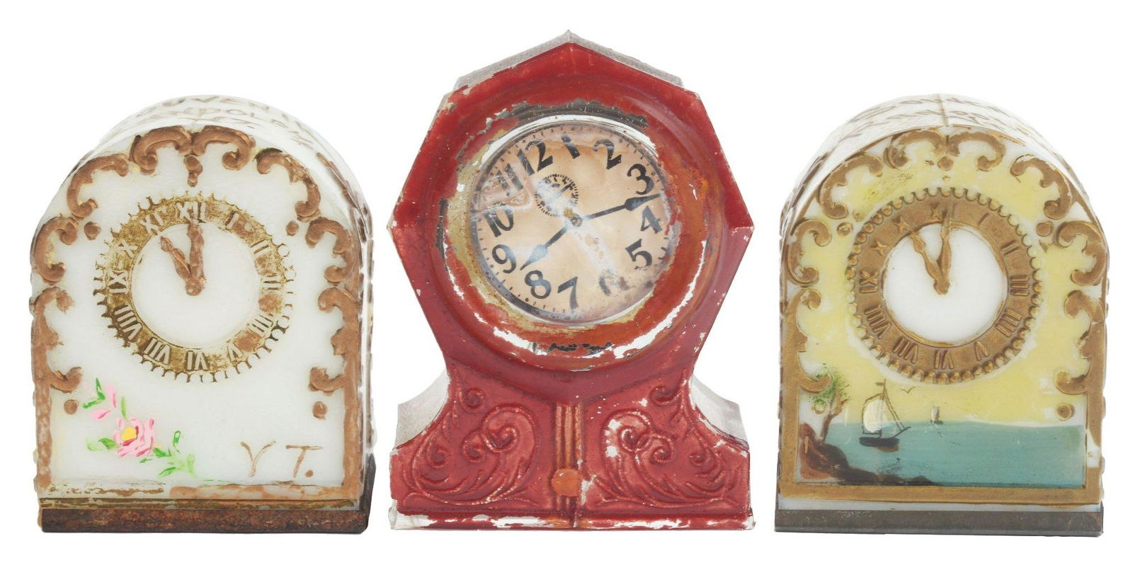 Lot of 3: Clock Candy Containers. (1 of 2)