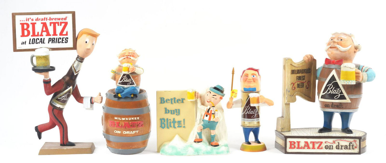Lot of 5: Blatz Beer Advertising Figures. (1 of 1)