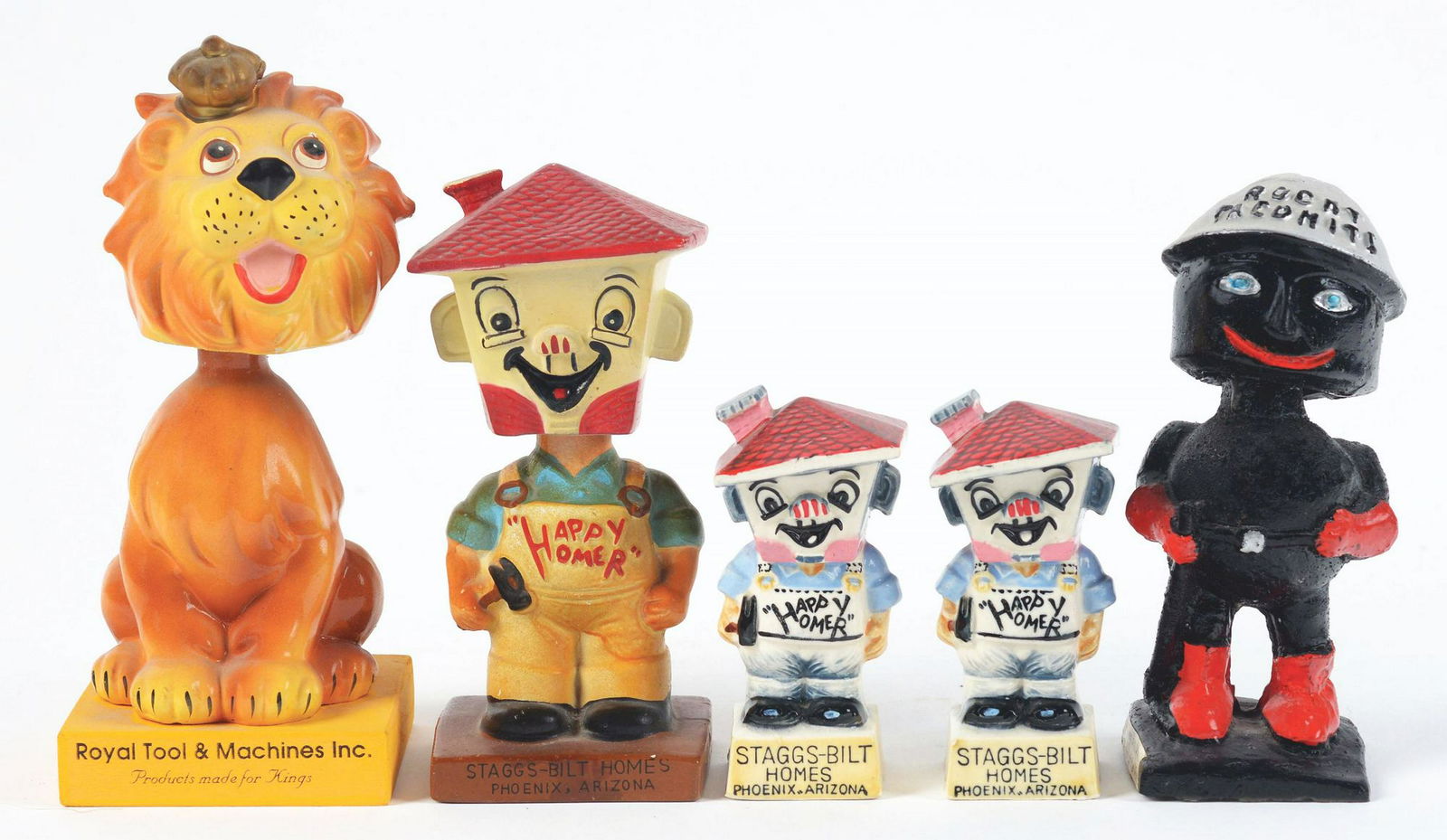 Lot of 5: Nodding Advertising Figures - Royal Tools, (1 of 1)