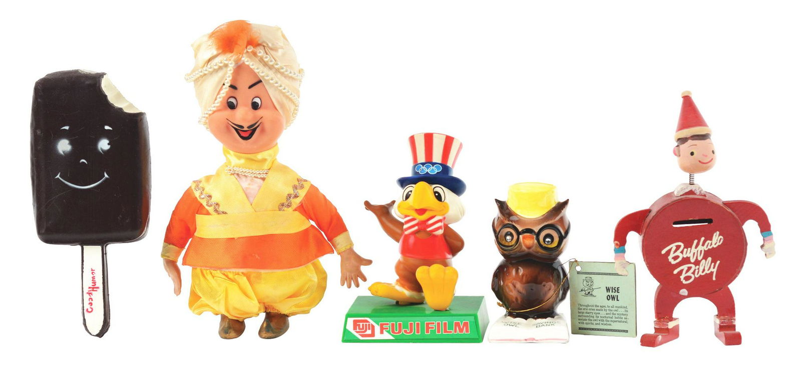 Lot of 5: Advertising Figures - Wise Owl, Fuji Film, (1 of 1)