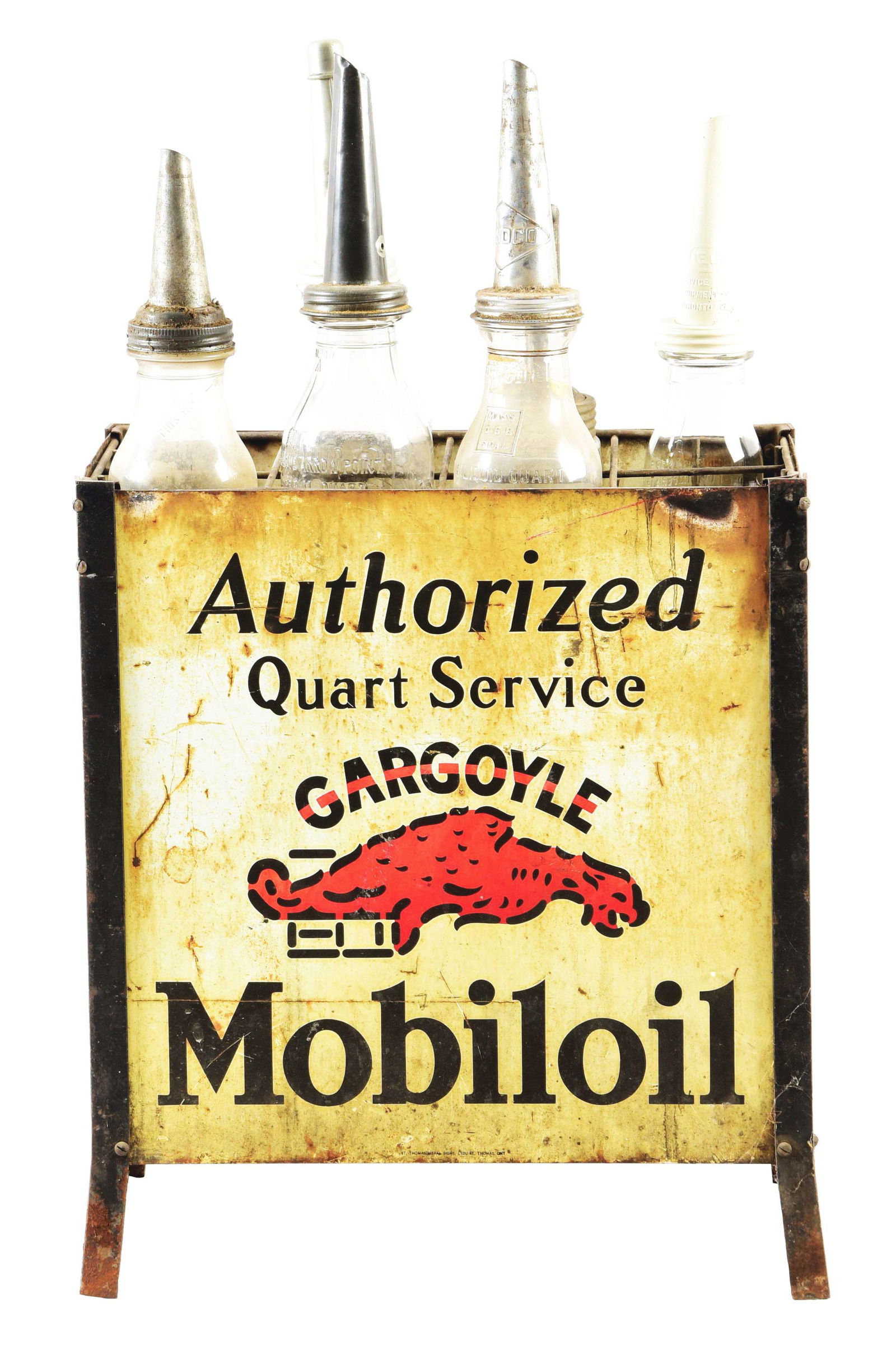 Mobiloil Gargoyle Authorized Quart Service Tin Bottle (1 of 2)