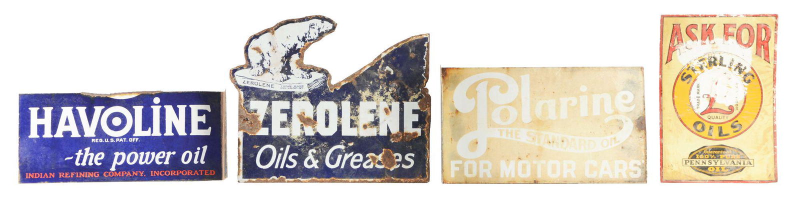 Lot Of 4: Gas & Oil Porcelain Signs. (1 of 2)