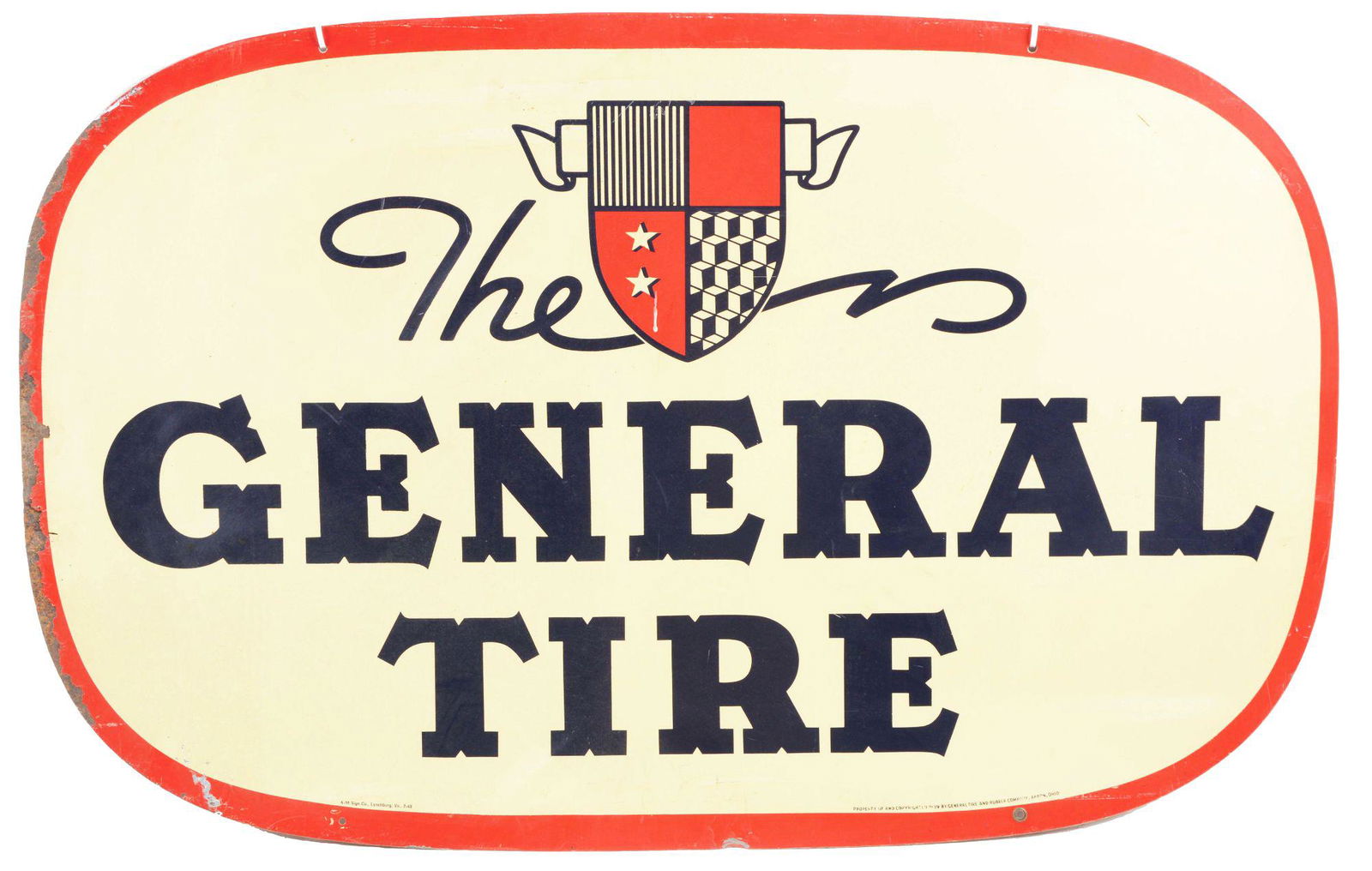 The General Tire Tin Service Station Sign. (1 of 2)