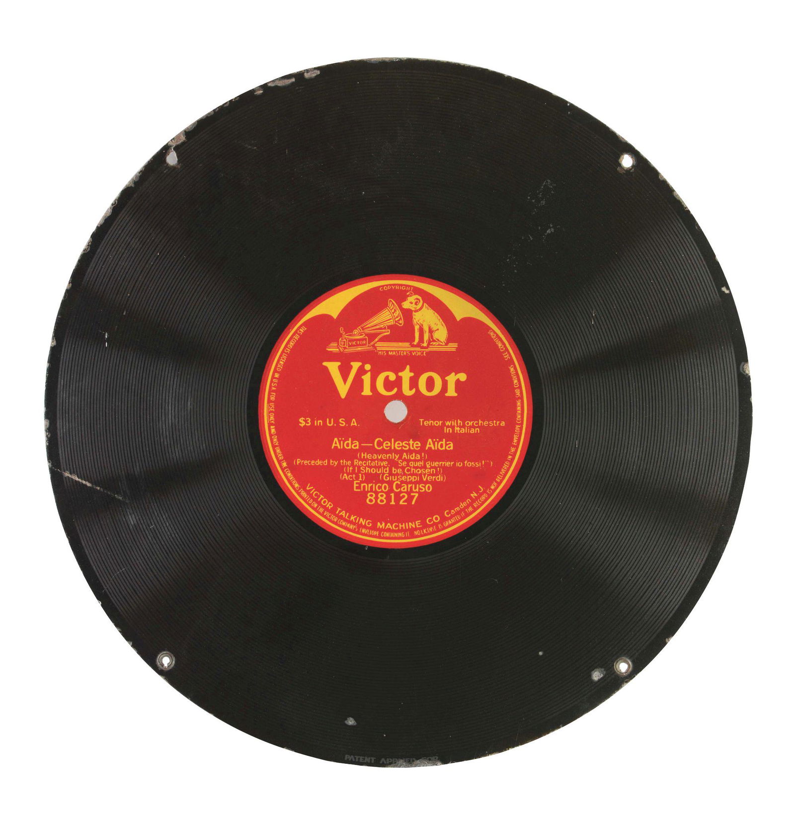 Victor Talking Machine Porcelain Record Sign W/ Nipper (1 of 2)
