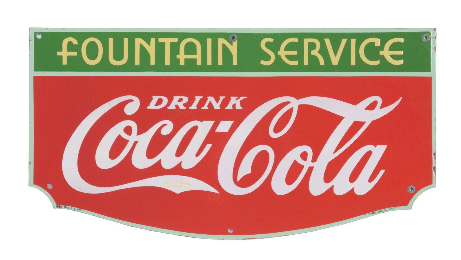 Drink Coca Cola Fountain Service Die Cut Porcelain (1 of 3)