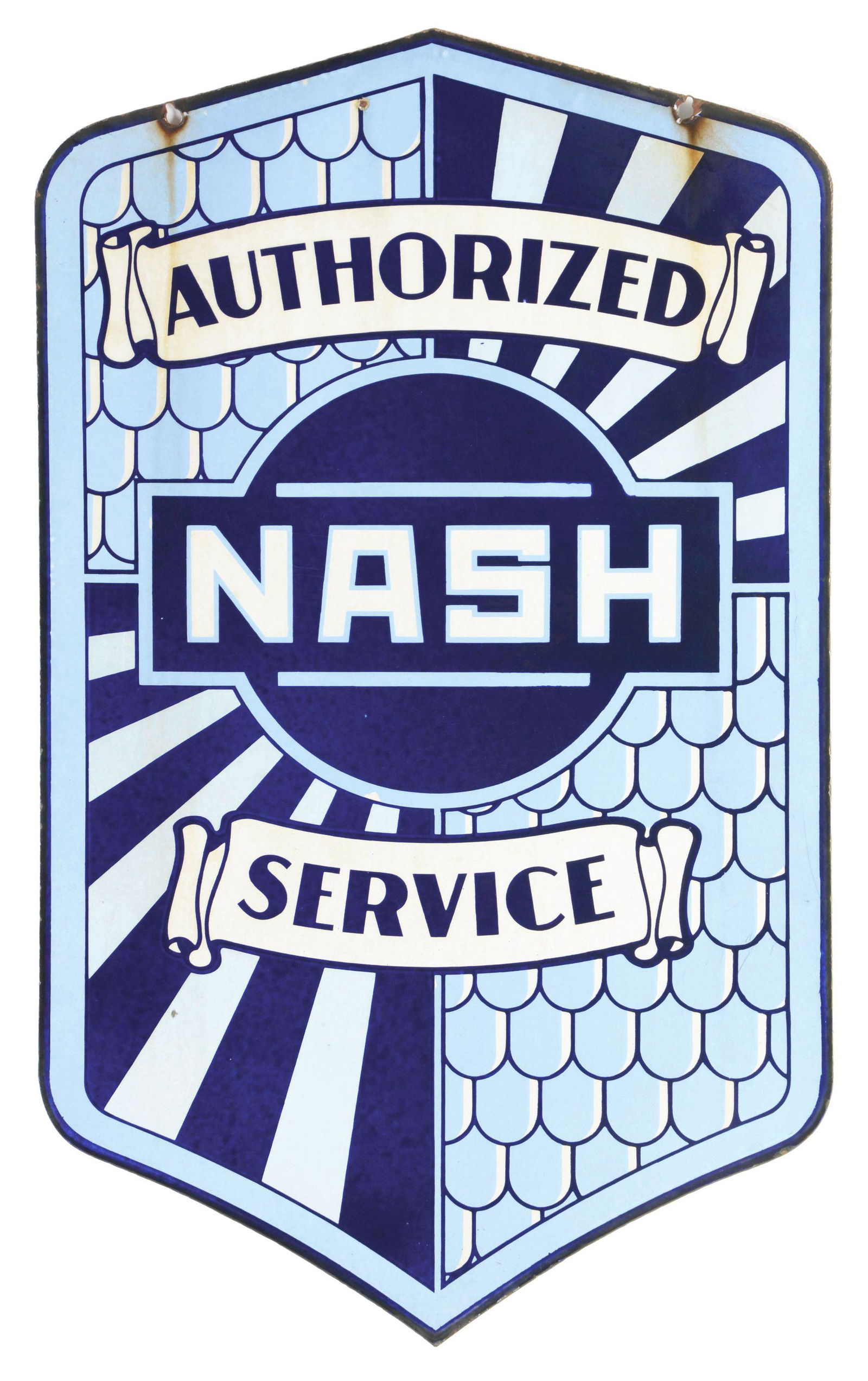 Authorized Nash Service Porcelain Sign. (1 of 2)