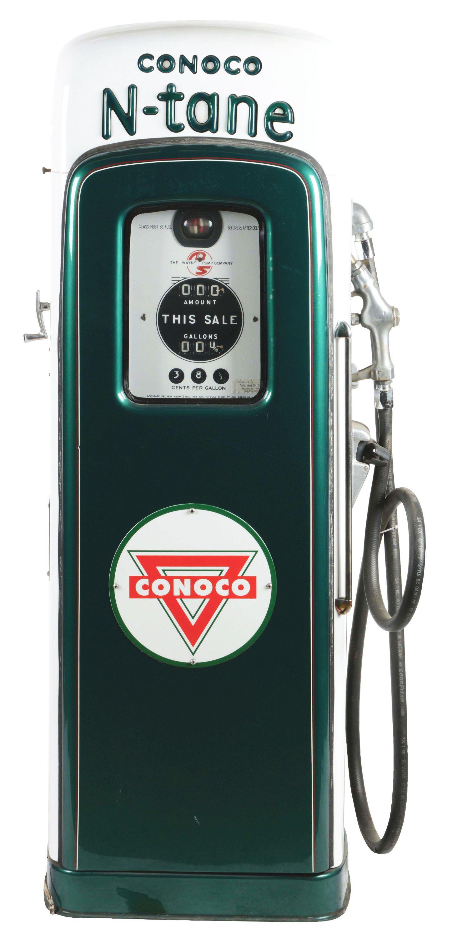 Wayne 80 Gas Pump Restored In Conoco N-Tane Gasoline. (1 of 5)