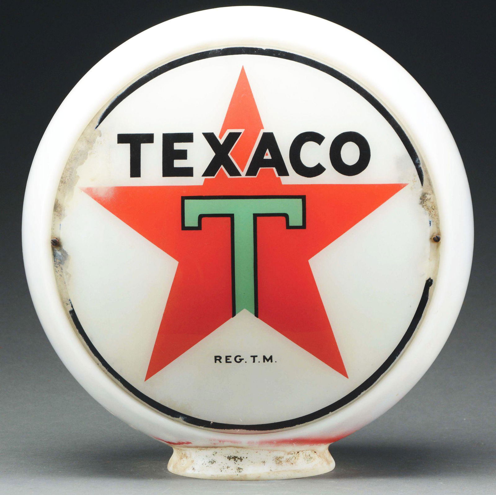 Texaco Gasoline Black T Complete 13.5" Globe On Wide (1 of 3)