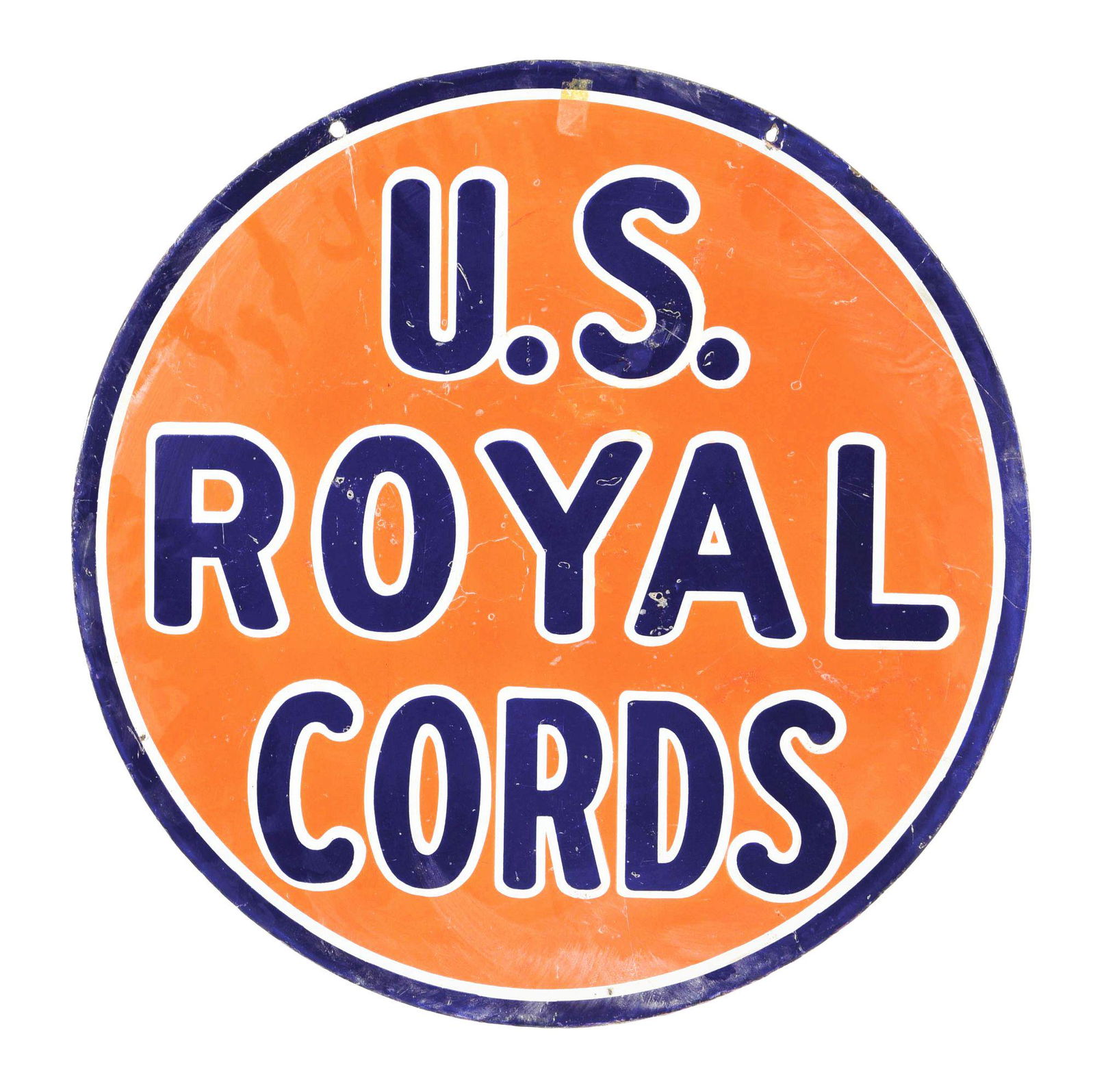 US Royal Cord Tires Porcelain Service Station Sign. (1 of 2)