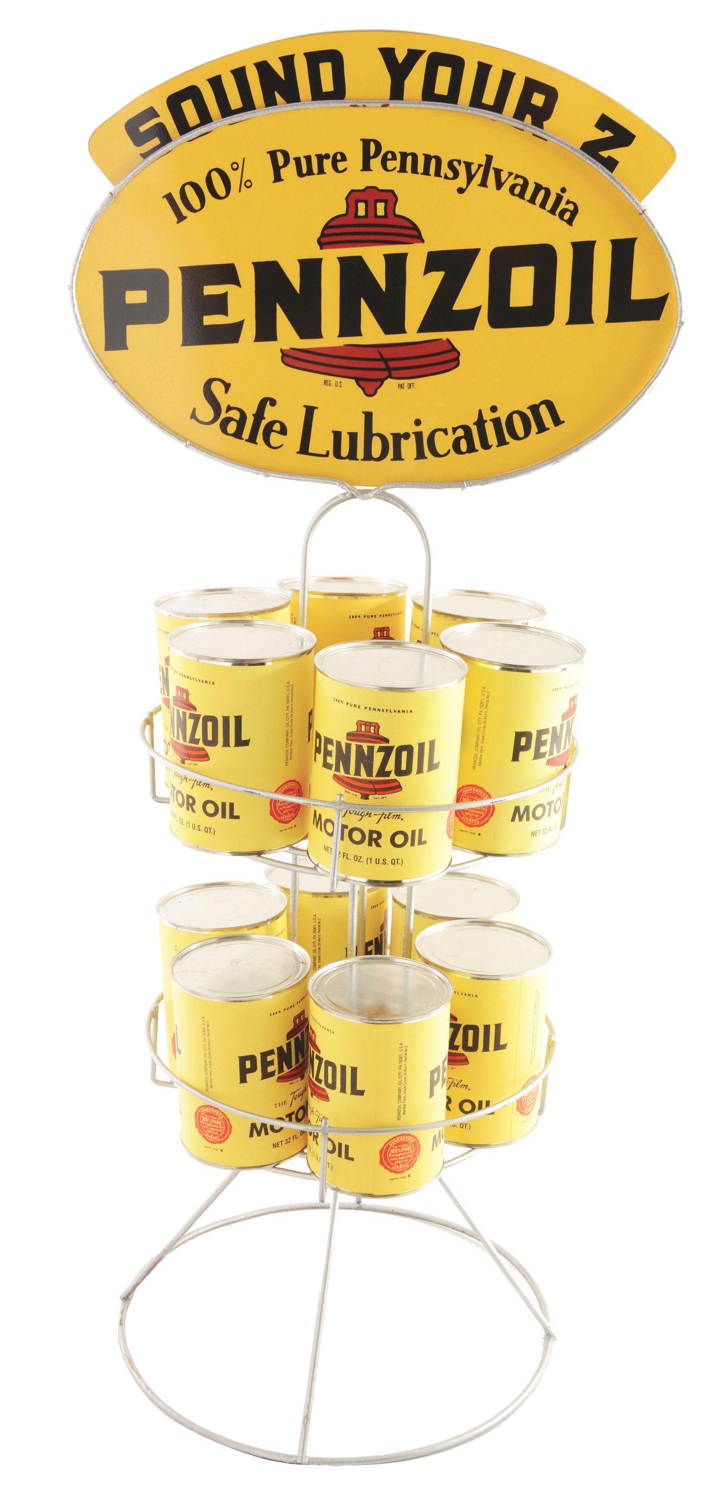 Pennzoil Safe Lubrication Reproduction Display Stand W/ (1 of 2)