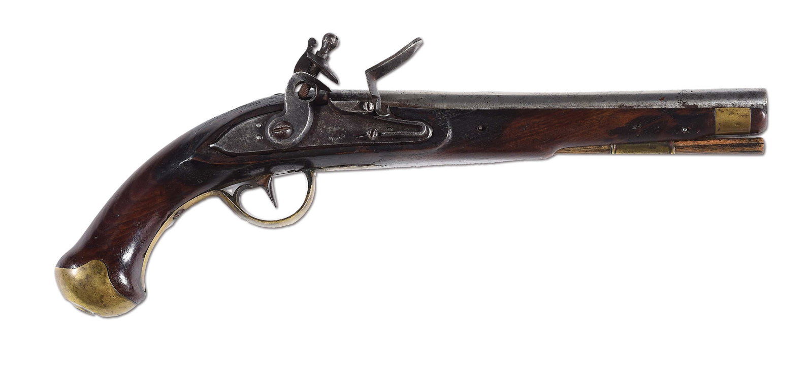 (A) VERY RARE JOHN MILES VIRGINIA CONTRACT FLINTLOCK: Prior to the Virginia Manufactory being able to produce pistols on its own, John Miles Sr. of Philadelphia, Pennsylvania delivered approximately 250 pairs of pistols to Virginia to arm their cavalry d