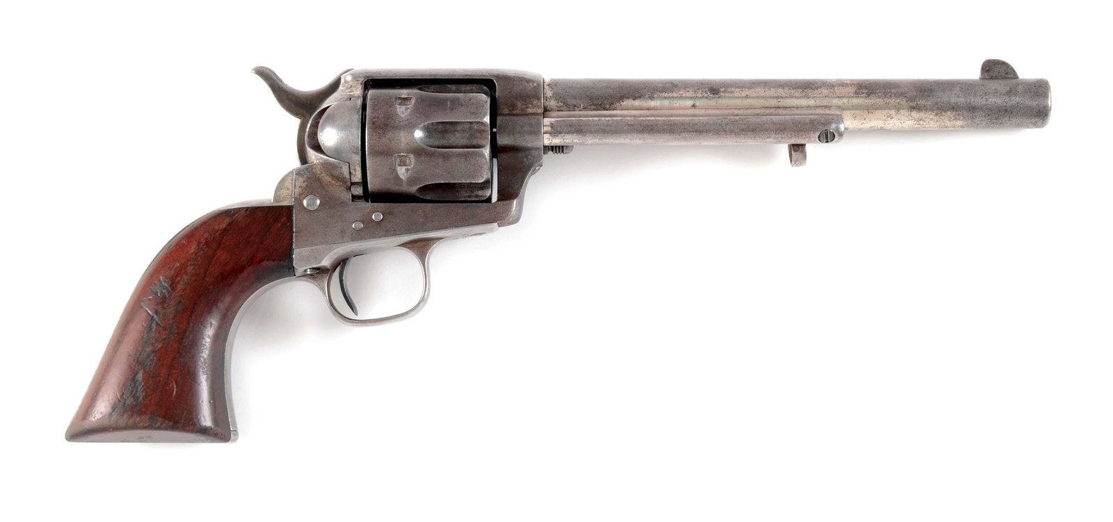 (A) COLT NICKEL-PLATED HENRY NETTLETON INSPECTED SINGLE: Discussed in length by John Kopec, these Colt Cavalry model were purchased back by Colt from the US Government and later sold commercially. Exhibiting all the proper Henry Nettleton inspections on fra