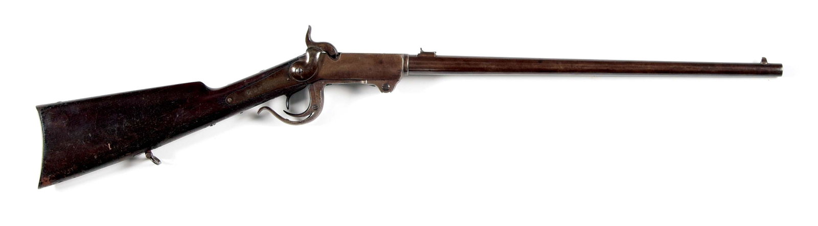 (A) RARE EARLY SECOND MODEL BURNSIDE CARBINE PERCUSSION: It is estimated that approximately 2000 Second Models were made from 1860-62 and the majority saw hard use during the war and with a very low survival rate as they were never bulk sold to dealers afte